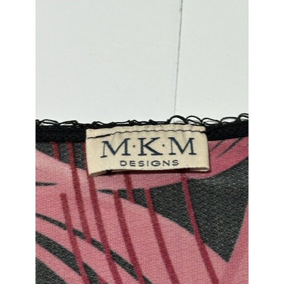 Y2K MKM Designs Ruched Pink & Black Swirl Stretch Top, Size Medium - Picture 4 of 6